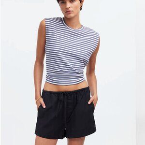 🏷️NWT:  Madewell Drawstring Pull-On Shorts Size Small Black